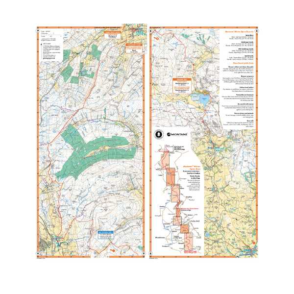 Harvey Spine Race Southern Pennine Way Map